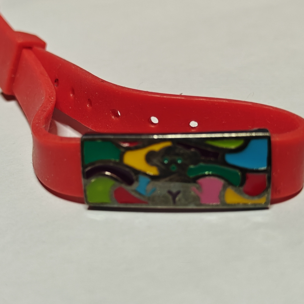 Rare Tous Sterling Silver Colorful Enamel Bear And Silicone Bracelet - Picture 12 of 16